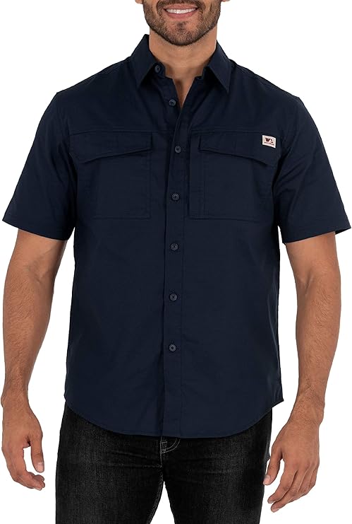 wells lamont 男式短袖透气背部性能工作衬衫